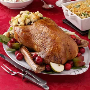 Roast Goose with Apple-Raisin Stuffing