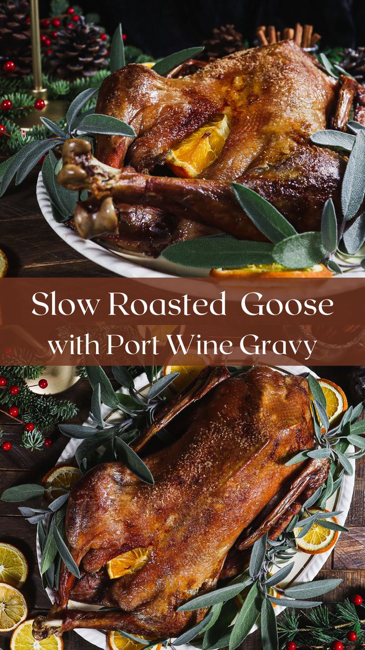 Roast Goose with Port Wine Gravy